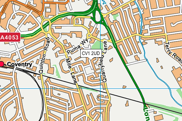 CV1 2UD map - OS VectorMap District (Ordnance Survey)