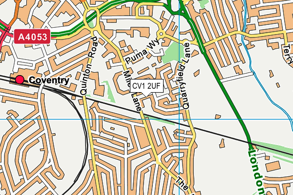 CV1 2UF map - OS VectorMap District (Ordnance Survey)