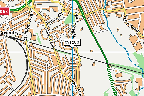 CV1 2UG map - OS VectorMap District (Ordnance Survey)