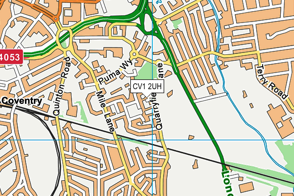 CV1 2UH map - OS VectorMap District (Ordnance Survey)