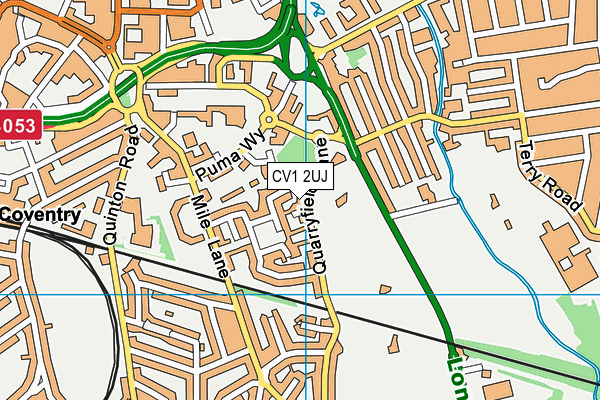 CV1 2UJ map - OS VectorMap District (Ordnance Survey)