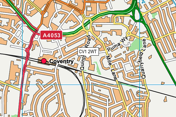 CV1 2WT map - OS VectorMap District (Ordnance Survey)