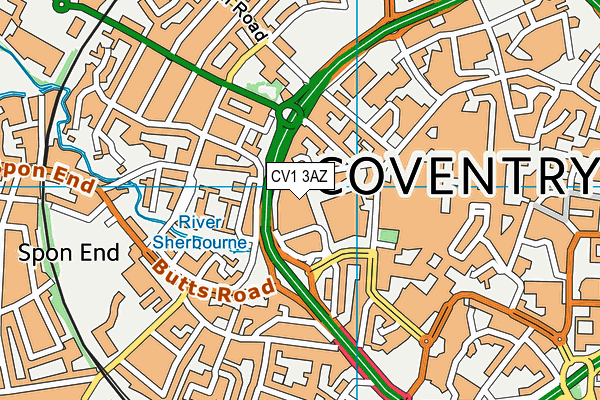 Planet Ice Coventry map (CV1 3AZ) - OS VectorMap District (Ordnance Survey)