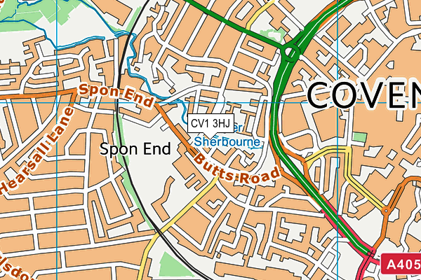 CV1 3HJ map - OS VectorMap District (Ordnance Survey)