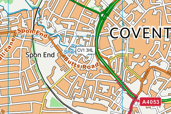 CV1 3HL map - OS VectorMap District (Ordnance Survey)