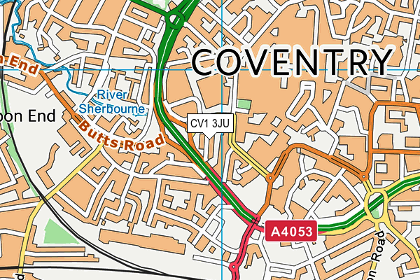 CV1 3JU map - OS VectorMap District (Ordnance Survey)