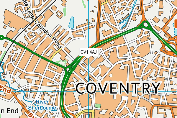 Jd Gyms (Coventry) map (CV1 4AJ) - OS VectorMap District (Ordnance Survey)