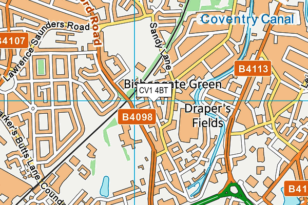 CV1 4BT map - OS VectorMap District (Ordnance Survey)