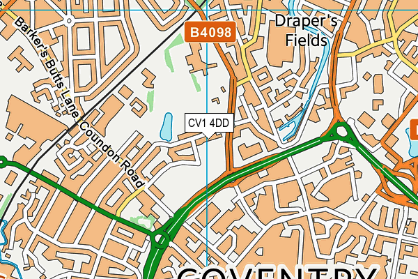 CV1 4DD map - OS VectorMap District (Ordnance Survey)