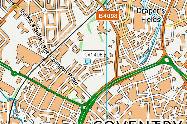 CV1 4DE map - OS VectorMap District (Ordnance Survey)