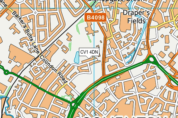 CV1 4DN map - OS VectorMap District (Ordnance Survey)