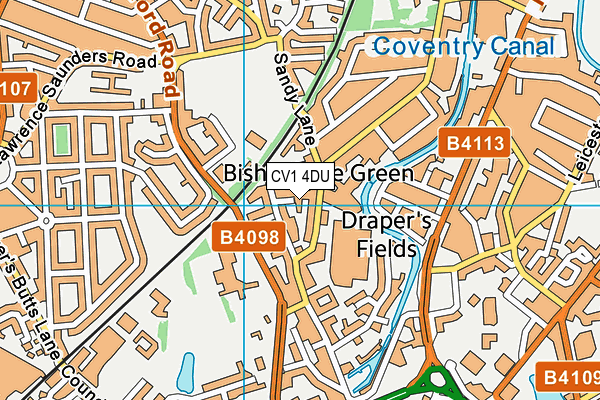 CV1 4DU map - OS VectorMap District (Ordnance Survey)