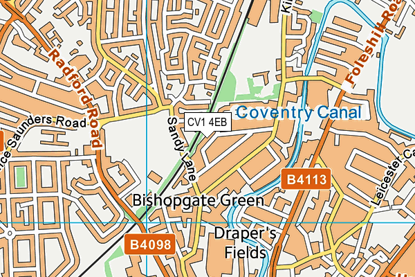 CV1 4EB map - OS VectorMap District (Ordnance Survey)