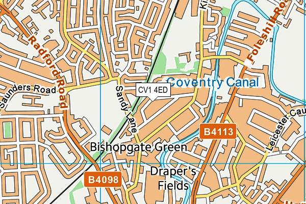 CV1 4ED map - OS VectorMap District (Ordnance Survey)