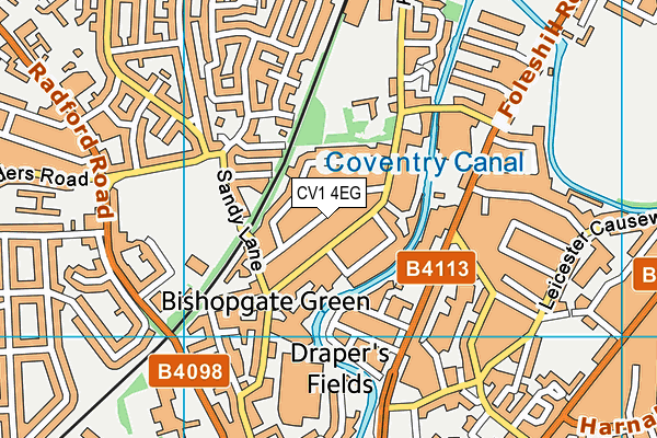 CV1 4EG map - OS VectorMap District (Ordnance Survey)