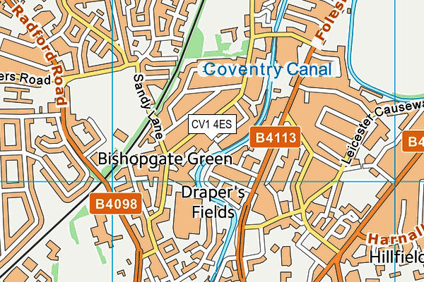 CV1 4ES map - OS VectorMap District (Ordnance Survey)