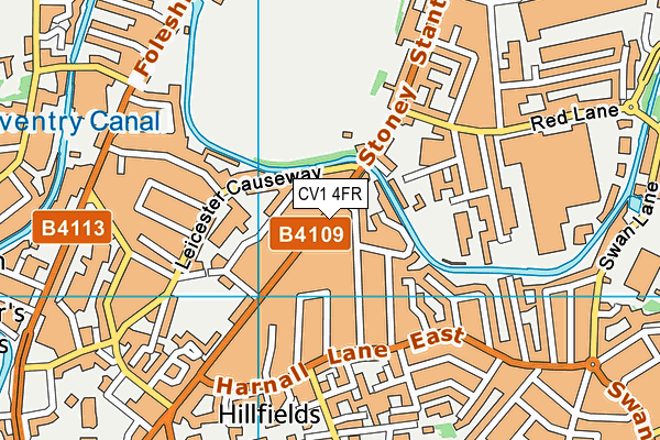 CV1 4FR map - OS VectorMap District (Ordnance Survey)