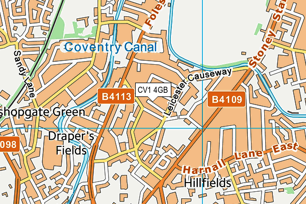 CV1 4GB map - OS VectorMap District (Ordnance Survey)