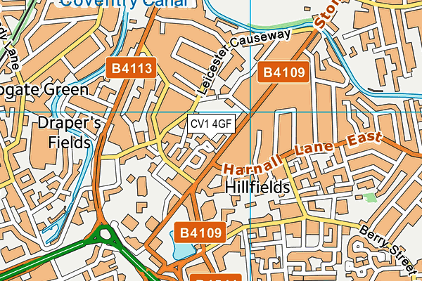 CV1 4GF map - OS VectorMap District (Ordnance Survey)