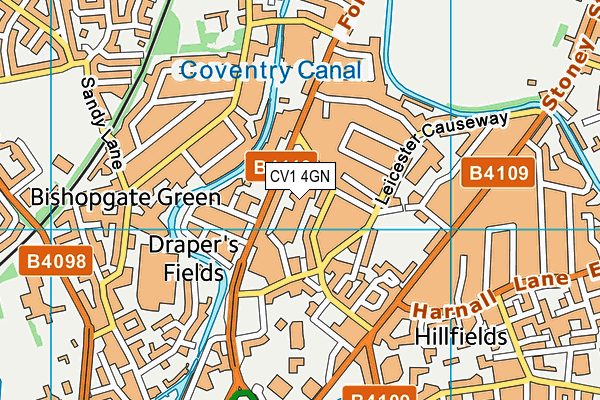 CV1 4GN map - OS VectorMap District (Ordnance Survey)
