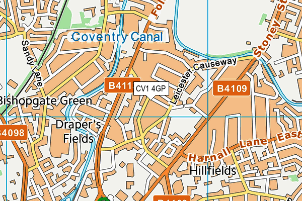 CV1 4GP map - OS VectorMap District (Ordnance Survey)