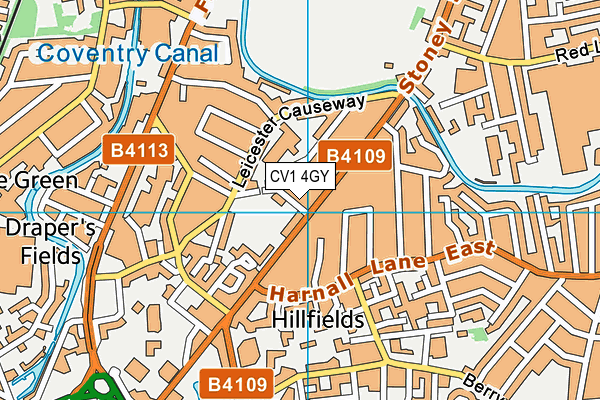 CV1 4GY map - OS VectorMap District (Ordnance Survey)