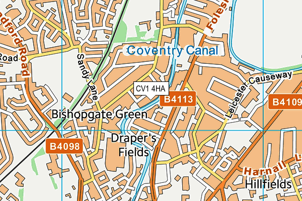 CV1 4HA map - OS VectorMap District (Ordnance Survey)
