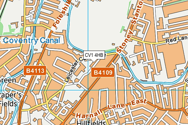CV1 4HB map - OS VectorMap District (Ordnance Survey)