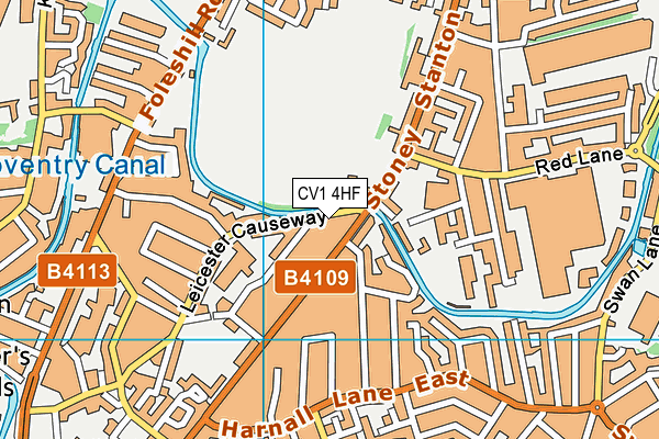CV1 4HF map - OS VectorMap District (Ordnance Survey)