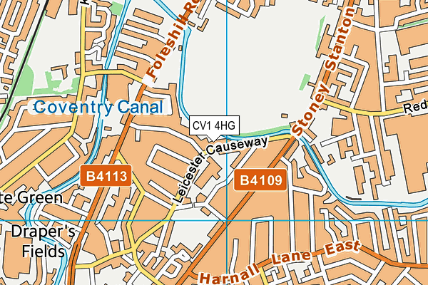 CV1 4HG map - OS VectorMap District (Ordnance Survey)