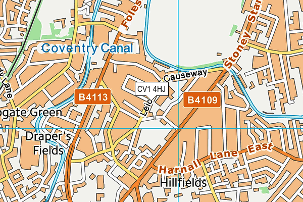 CV1 4HJ map - OS VectorMap District (Ordnance Survey)