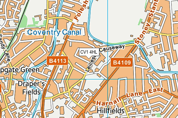 CV1 4HL map - OS VectorMap District (Ordnance Survey)