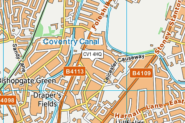 CV1 4HQ map - OS VectorMap District (Ordnance Survey)