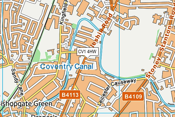 CV1 4HW map - OS VectorMap District (Ordnance Survey)
