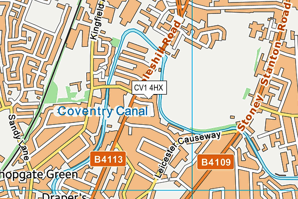 CV1 4HX map - OS VectorMap District (Ordnance Survey)