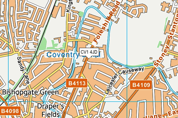 CV1 4JD map - OS VectorMap District (Ordnance Survey)