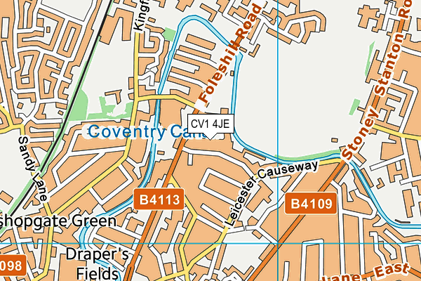 CV1 4JE map - OS VectorMap District (Ordnance Survey)