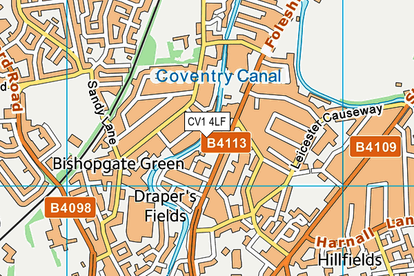 CV1 4LF map - OS VectorMap District (Ordnance Survey)