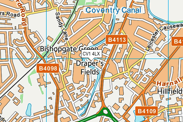 CV1 4LX map - OS VectorMap District (Ordnance Survey)