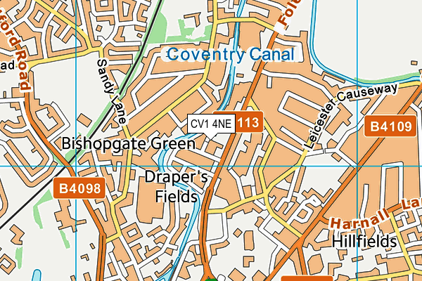 CV1 4NE map - OS VectorMap District (Ordnance Survey)