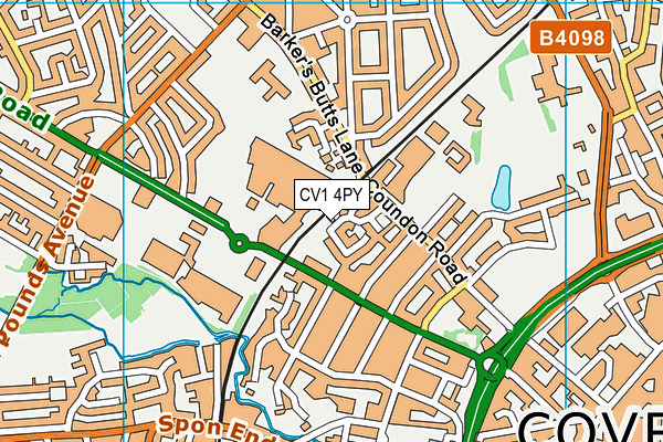 CV1 4PY map - OS VectorMap District (Ordnance Survey)