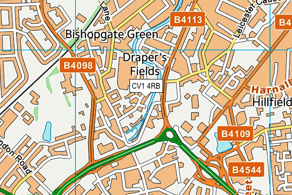 CV1 4RB map - OS VectorMap District (Ordnance Survey)
