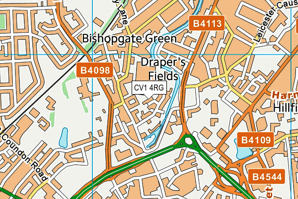 CV1 4RG map - OS VectorMap District (Ordnance Survey)