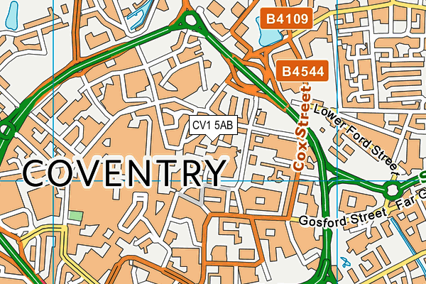 CV1 5AB map - OS VectorMap District (Ordnance Survey)