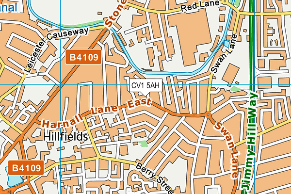 CV1 5AH map - OS VectorMap District (Ordnance Survey)