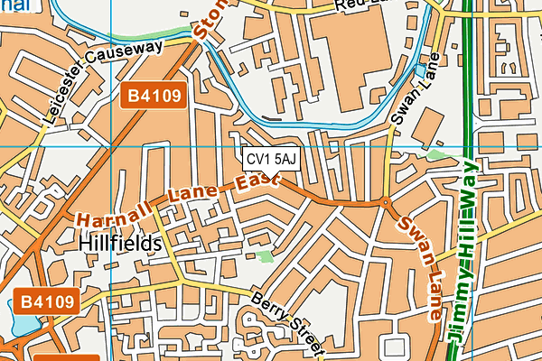 CV1 5AJ map - OS VectorMap District (Ordnance Survey)