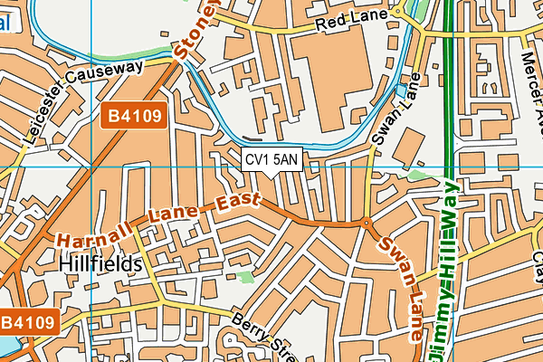 CV1 5AN map - OS VectorMap District (Ordnance Survey)