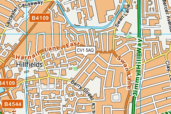 CV1 5AQ map - OS VectorMap District (Ordnance Survey)