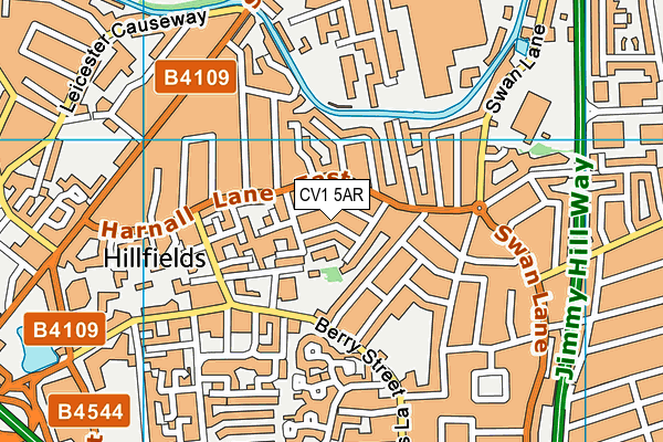CV1 5AR map - OS VectorMap District (Ordnance Survey)