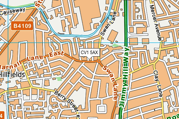CV1 5AX map - OS VectorMap District (Ordnance Survey)